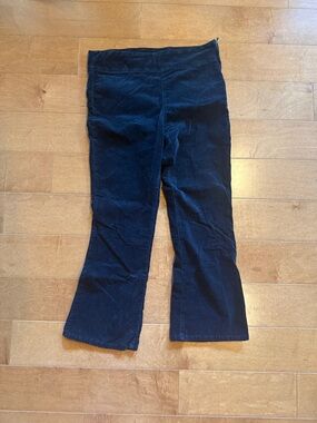 Free People Black Velvet Cropped Flare Pants large